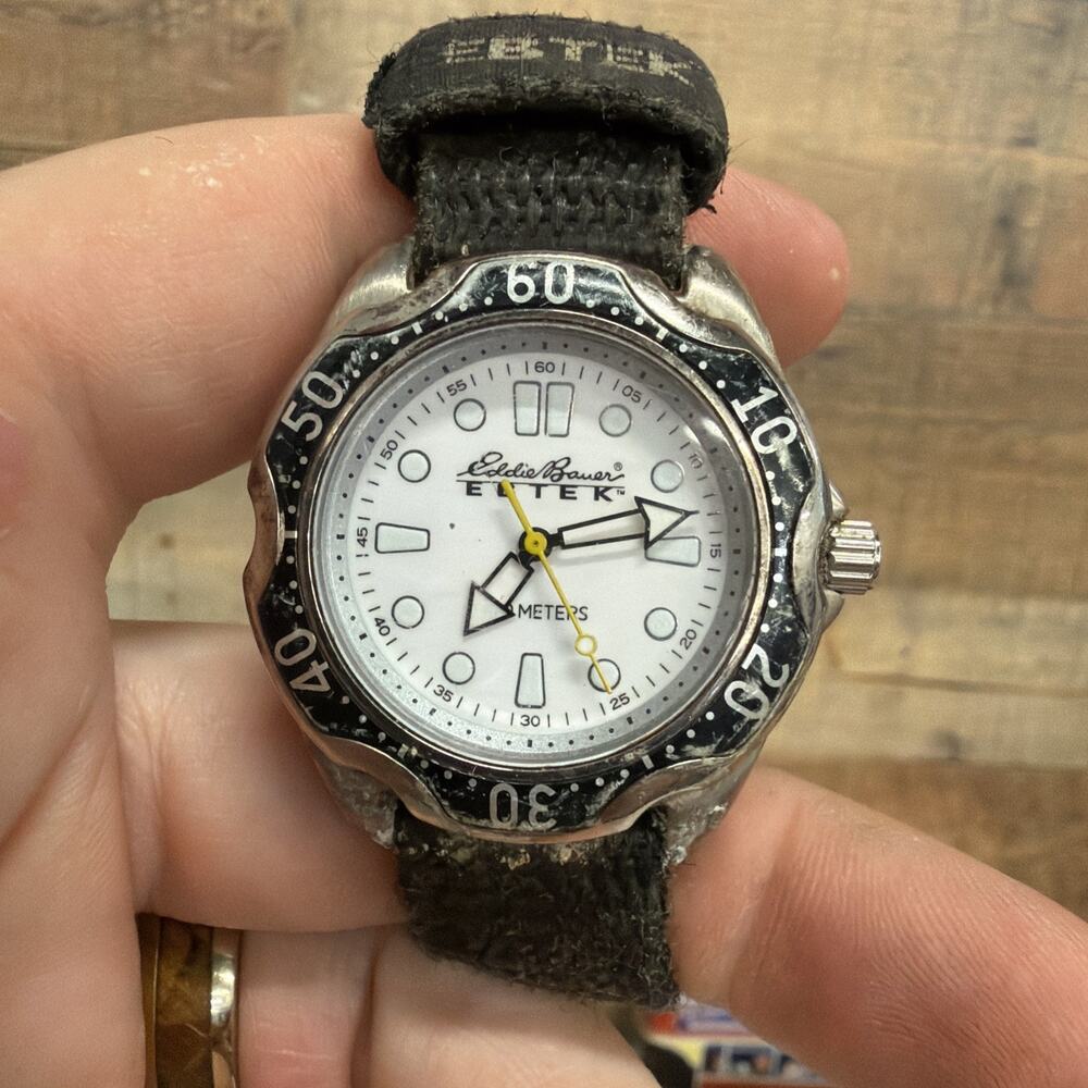 Eddie Bauer EBTEK #0056 Nylon Band Quartz Analog Men's Watch Needs Battery